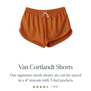Tracksmith Van Cortlandt Orange Athletic Shorts